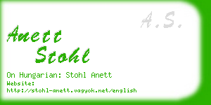 anett stohl business card